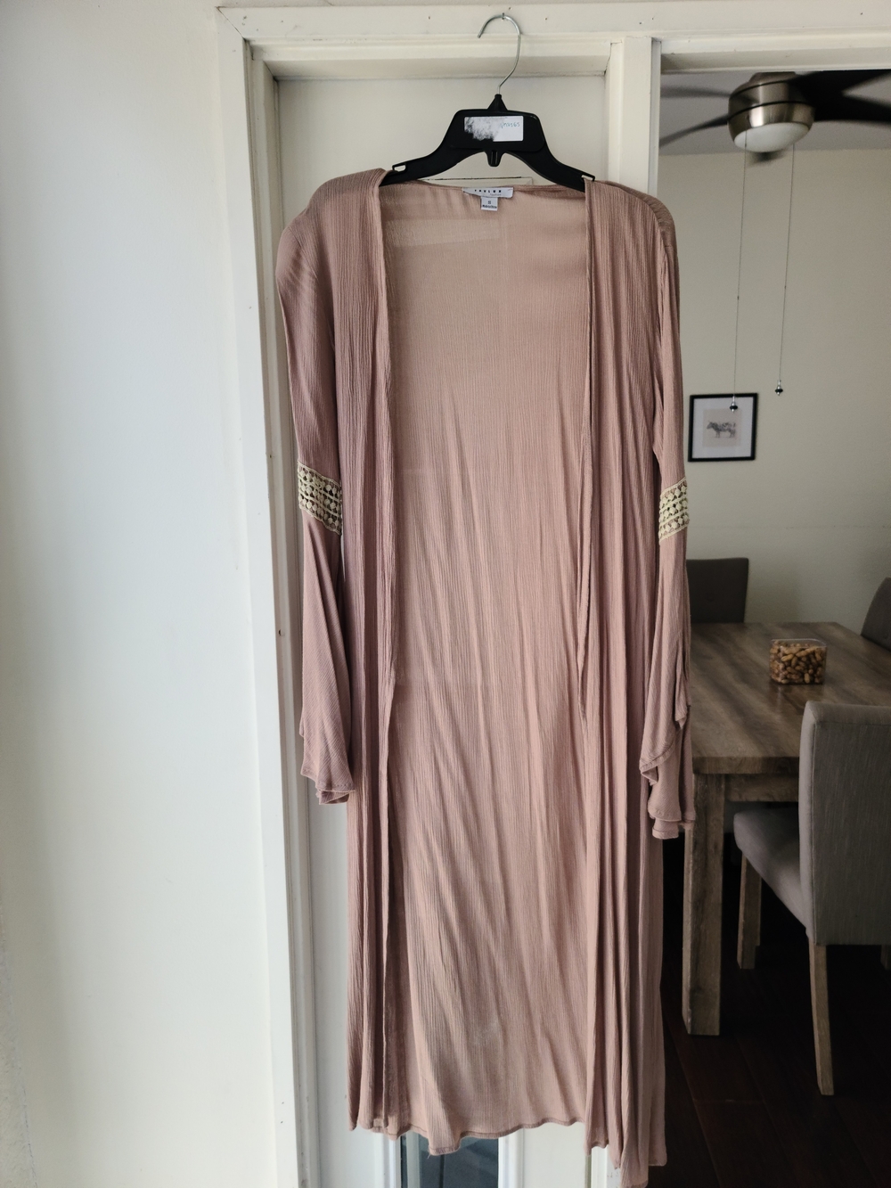 FAVLUX Dusty Rose Open-Front Duster Cardigan